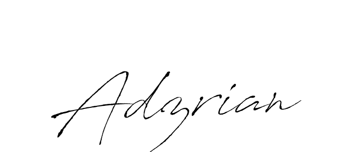 Make a beautiful signature design for name Adzrian. With this signature (Antro_Vectra) style, you can create a handwritten signature for free. Adzrian signature style 6 images and pictures png