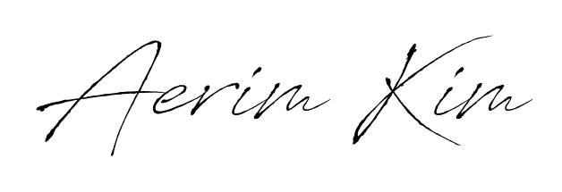 Discover how Aerim Kim looks in an executive cursive font (Antro_Vectra). Perfect for legal documents, invoices, and certificates. Aerim Kim signature style 6 images and pictures png