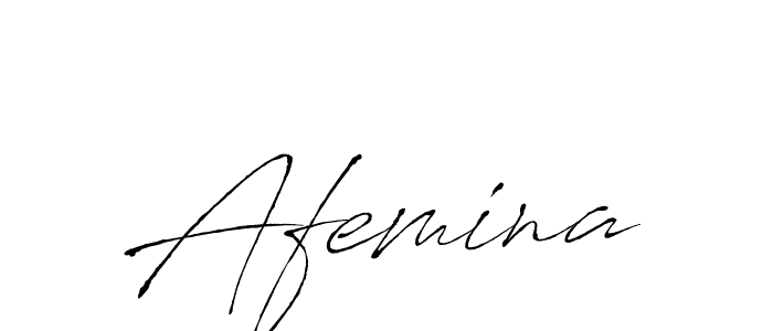Design your own signature with our free online signature maker. With this signature software, you can create a handwritten (Antro_Vectra) signature for name Afemina. Afemina signature style 6 images and pictures png