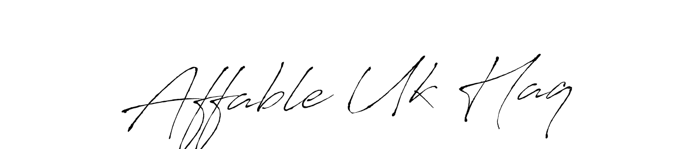 Also we have Affable Uk Haq name is the best signature style. Create professional handwritten signature collection using Antro_Vectra autograph style. Affable Uk Haq signature style 6 images and pictures png