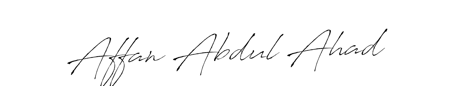 The best way (Antro_Vectra) to make a short signature is to pick only two or three words in your name. The name Affan Abdul Ahad include a total of six letters. For converting this name. Affan Abdul Ahad signature style 6 images and pictures png