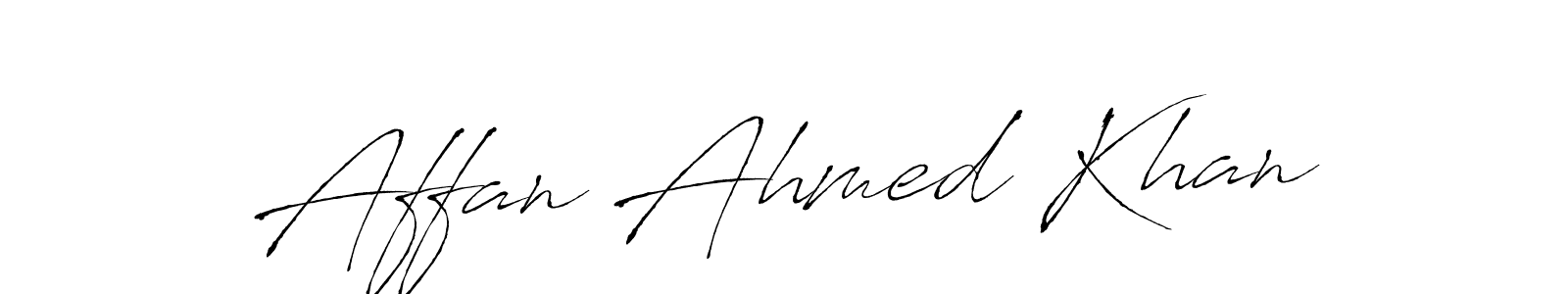 Design your own signature with our free online signature maker. With this signature software, you can create a handwritten (Antro_Vectra) signature for name Affan Ahmed Khan. Affan Ahmed Khan signature style 6 images and pictures png