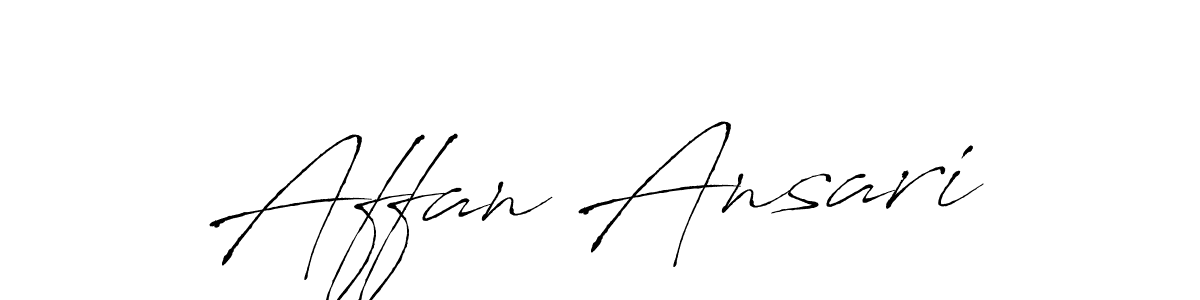 Design your own signature with our free online signature maker. With this signature software, you can create a handwritten (Antro_Vectra) signature for name Affan Ansari. Affan Ansari signature style 6 images and pictures png