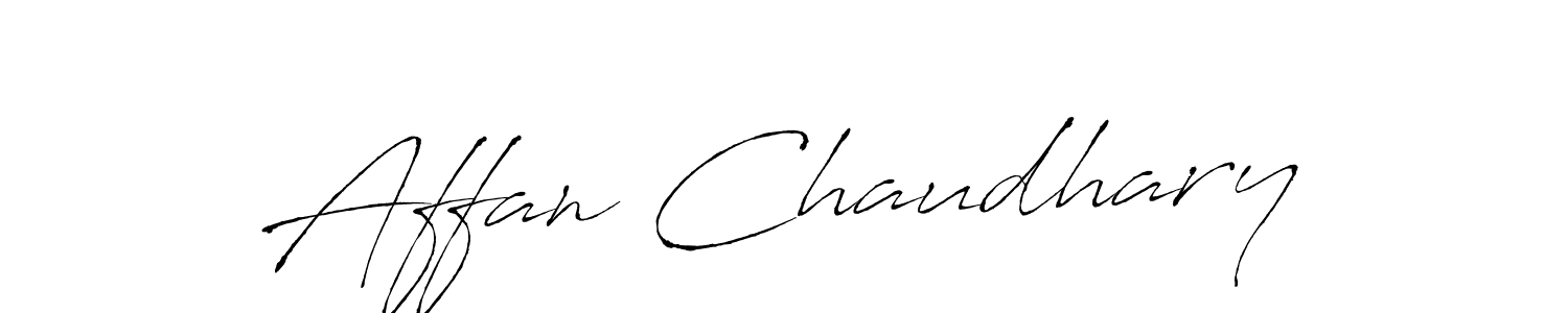 How to make Affan Chaudhary name signature. Use Antro_Vectra style for creating short signs online. This is the latest handwritten sign. Affan Chaudhary signature style 6 images and pictures png