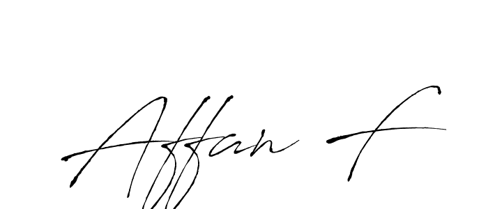 How to make Affan F name signature. Use Antro_Vectra style for creating short signs online. This is the latest handwritten sign. Affan F signature style 6 images and pictures png