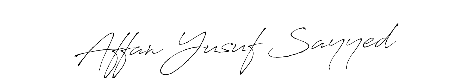 Also we have Affan Yusuf Sayyed name is the best signature style. Create professional handwritten signature collection using Antro_Vectra autograph style. Affan Yusuf Sayyed signature style 6 images and pictures png