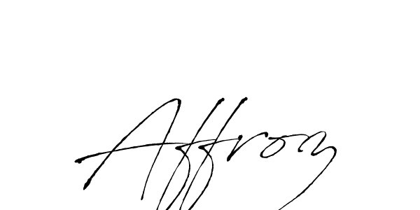 Use a signature maker to create a handwritten signature online. With this signature software, you can design (Antro_Vectra) your own signature for name Affroz. Affroz signature style 6 images and pictures png