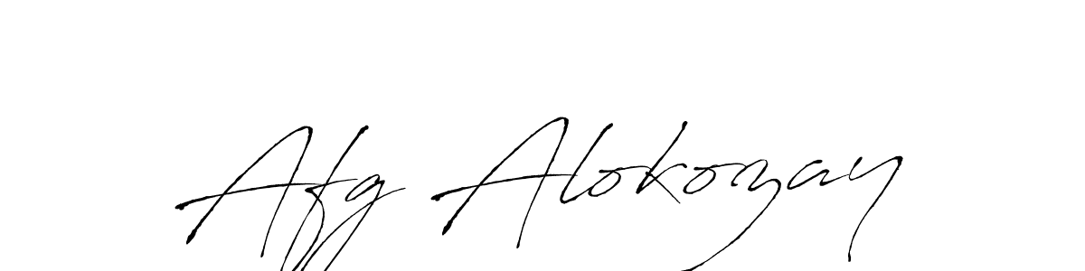 How to make Afg Alokozay name signature. Use Antro_Vectra style for creating short signs online. This is the latest handwritten sign. Afg Alokozay signature style 6 images and pictures png