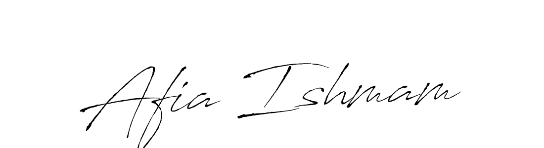 How to make Afia Ishmam name signature. Use Antro_Vectra style for creating short signs online. This is the latest handwritten sign. Afia Ishmam signature style 6 images and pictures png
