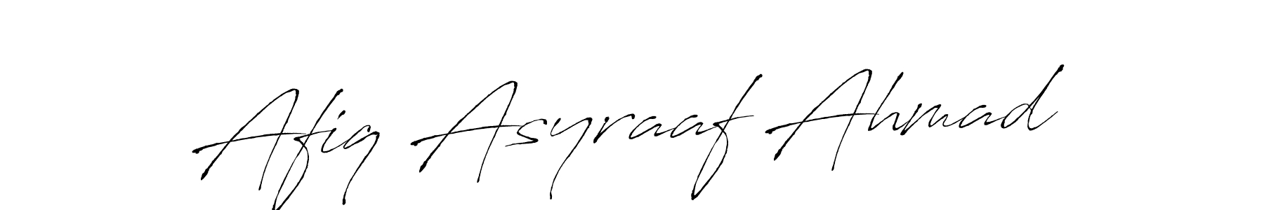 The best way (Antro_Vectra) to make a short signature is to pick only two or three words in your name. The name Afiq Asyraaf Ahmad include a total of six letters. For converting this name. Afiq Asyraaf Ahmad signature style 6 images and pictures png
