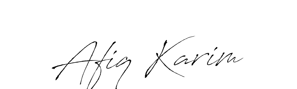 Design your own signature with our free online signature maker. With this signature software, you can create a handwritten (Antro_Vectra) signature for name Afiq Karim. Afiq Karim signature style 6 images and pictures png