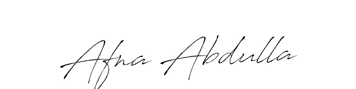 How to make Afna Abdulla name signature. Use Antro_Vectra style for creating short signs online. This is the latest handwritten sign. Afna Abdulla signature style 6 images and pictures png