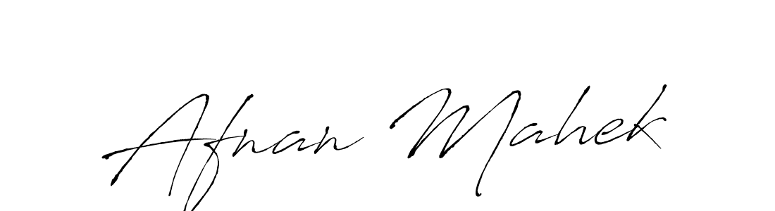 How to make Afnan Mahek name signature. Use Antro_Vectra style for creating short signs online. This is the latest handwritten sign. Afnan Mahek signature style 6 images and pictures png