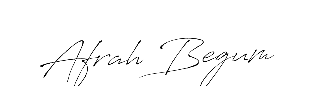 Make a beautiful signature design for name Afrah Begum. With this signature (Antro_Vectra) style, you can create a handwritten signature for free. Afrah Begum signature style 6 images and pictures png