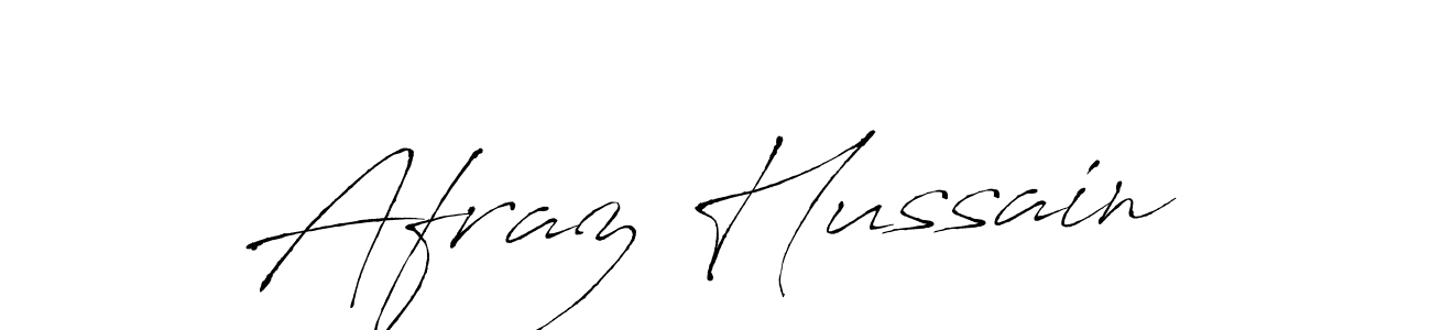 Make a beautiful signature design for name Afraz Hussain. With this signature (Antro_Vectra) style, you can create a handwritten signature for free. Afraz Hussain signature style 6 images and pictures png