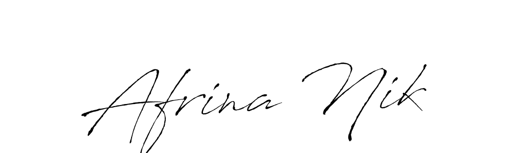 How to make Afrina Nik name signature. Use Antro_Vectra style for creating short signs online. This is the latest handwritten sign. Afrina Nik signature style 6 images and pictures png