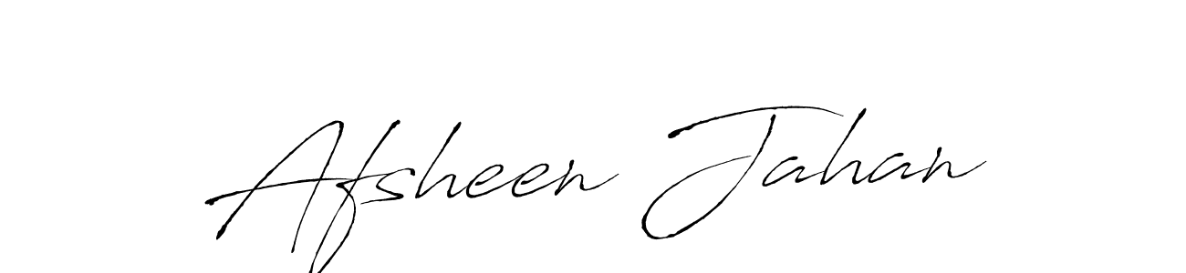 Make a beautiful signature design for name Afsheen Jahan. With this signature (Antro_Vectra) style, you can create a handwritten signature for free. Afsheen Jahan signature style 6 images and pictures png