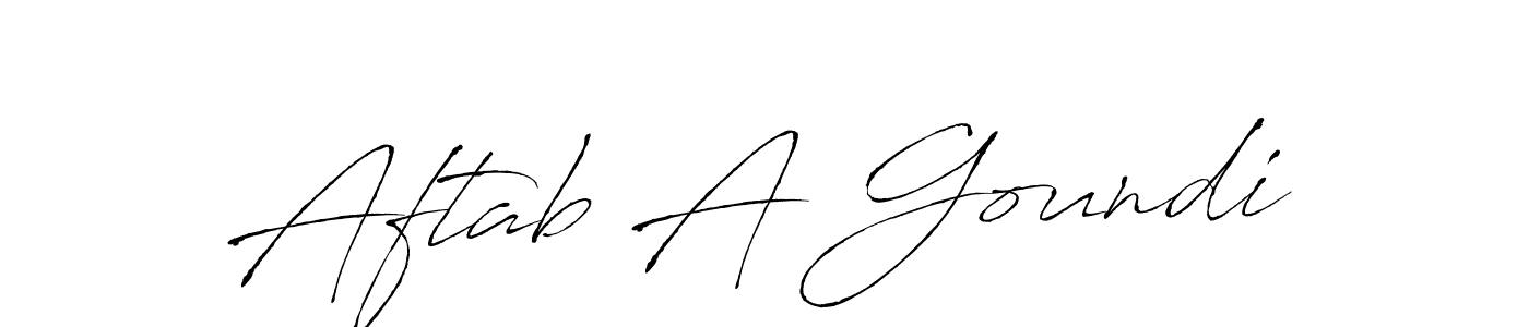 Make a beautiful signature design for name Aftab A Goundi. With this signature (Antro_Vectra) style, you can create a handwritten signature for free. Aftab A Goundi signature style 6 images and pictures png
