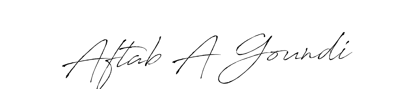 Create a beautiful signature design for name Aftab A Goundi. With this signature (Antro_Vectra) fonts, you can make a handwritten signature for free. Aftab A Goundi signature style 6 images and pictures png