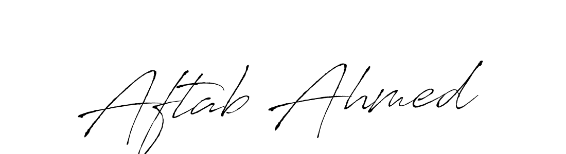 Aftab Ahmed stylish signature style. Best Handwritten Sign (Antro_Vectra) for my name. Handwritten Signature Collection Ideas for my name Aftab Ahmed. Aftab Ahmed signature style 6 images and pictures png