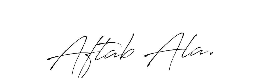 How to make Aftab Ala. name signature. Use Antro_Vectra style for creating short signs online. This is the latest handwritten sign. Aftab Ala. signature style 6 images and pictures png