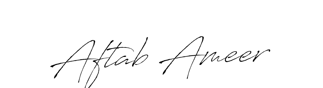 Similarly Antro_Vectra is the best handwritten signature design. Signature creator online .You can use it as an online autograph creator for name Aftab Ameer. Aftab Ameer signature style 6 images and pictures png