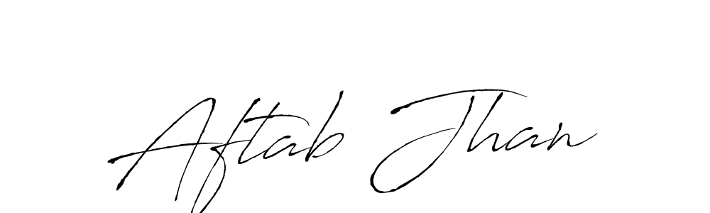 How to make Aftab Jhan name signature. Use Antro_Vectra style for creating short signs online. This is the latest handwritten sign. Aftab Jhan signature style 6 images and pictures png
