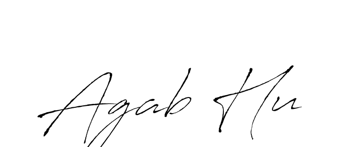 How to make Agab Hu name signature. Use Antro_Vectra style for creating short signs online. This is the latest handwritten sign. Agab Hu signature style 6 images and pictures png