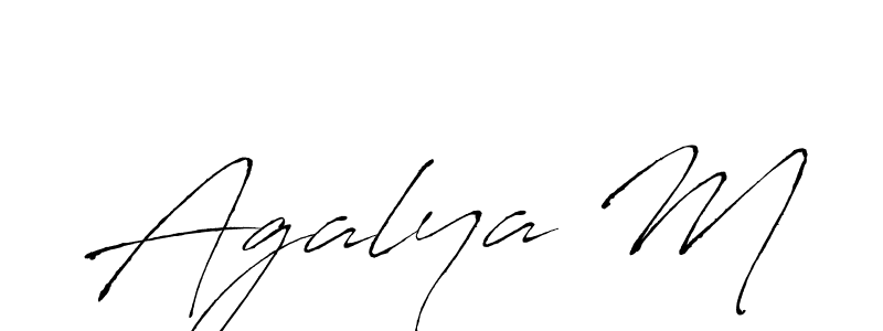 How to make Agalya M name signature. Use Antro_Vectra style for creating short signs online. This is the latest handwritten sign. Agalya M signature style 6 images and pictures png