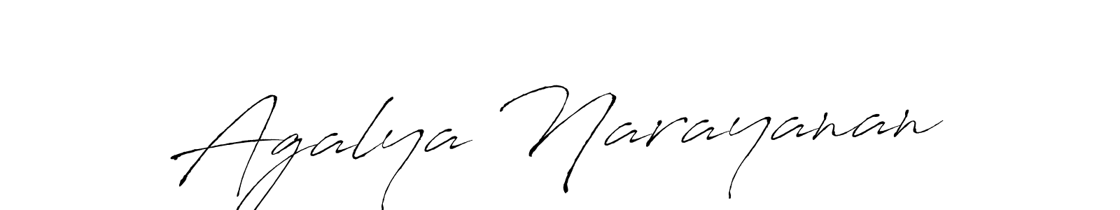 How to make Agalya Narayanan name signature. Use Antro_Vectra style for creating short signs online. This is the latest handwritten sign. Agalya Narayanan signature style 6 images and pictures png