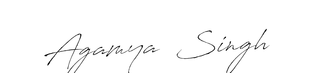 How to make Agamya  Singh name signature. Use Antro_Vectra style for creating short signs online. This is the latest handwritten sign. Agamya  Singh signature style 6 images and pictures png