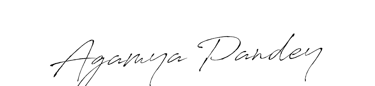 How to make Agamya Pandey name signature. Use Antro_Vectra style for creating short signs online. This is the latest handwritten sign. Agamya Pandey signature style 6 images and pictures png