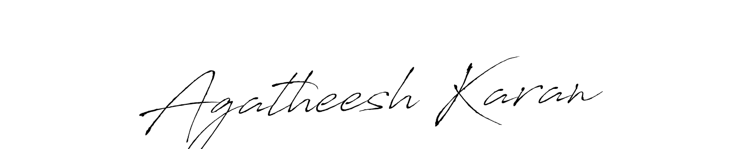 How to make Agatheesh Karan name signature. Use Antro_Vectra style for creating short signs online. This is the latest handwritten sign. Agatheesh Karan signature style 6 images and pictures png