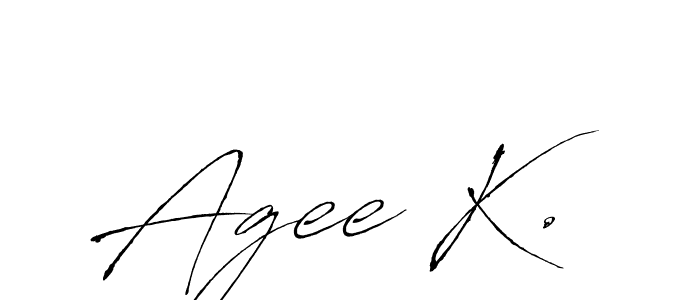 Create a beautiful signature design for name Agee K.. With this signature (Antro_Vectra) fonts, you can make a handwritten signature for free. Agee K. signature style 6 images and pictures png