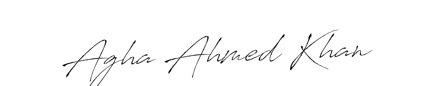 Make a beautiful signature design for name Agha Ahmed Khan. With this signature (Antro_Vectra) style, you can create a handwritten signature for free. Agha Ahmed Khan signature style 6 images and pictures png