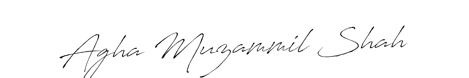 Create a beautiful signature design for name Agha Muzammil Shah. With this signature (Antro_Vectra) fonts, you can make a handwritten signature for free. Agha Muzammil Shah signature style 6 images and pictures png
