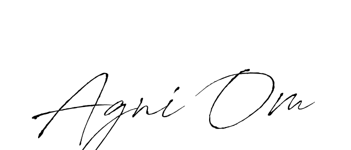 Make a beautiful signature design for name Agni Om. With this signature (Antro_Vectra) style, you can create a handwritten signature for free. Agni Om signature style 6 images and pictures png