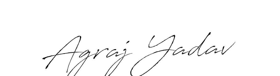 How to make Agraj Yadav name signature. Use Antro_Vectra style for creating short signs online. This is the latest handwritten sign. Agraj Yadav signature style 6 images and pictures png