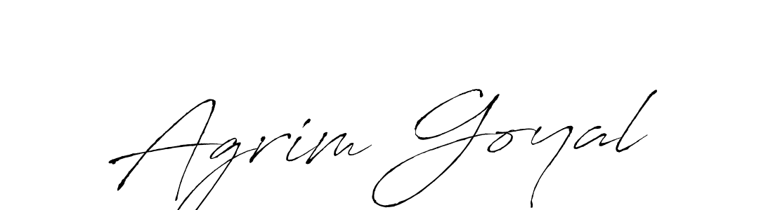 Create a beautiful signature design for name Agrim Goyal. With this signature (Antro_Vectra) fonts, you can make a handwritten signature for free. Agrim Goyal signature style 6 images and pictures png