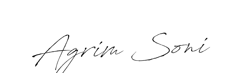 How to make Agrim Soni name signature. Use Antro_Vectra style for creating short signs online. This is the latest handwritten sign. Agrim Soni signature style 6 images and pictures png