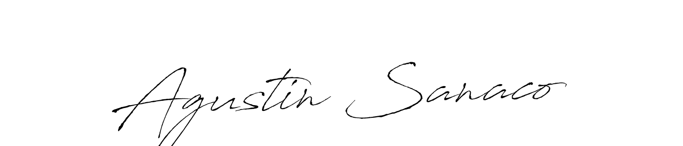 Make a beautiful signature design for name Agustin Sanaco. With this signature (Antro_Vectra) style, you can create a handwritten signature for free. Agustin Sanaco signature style 6 images and pictures png