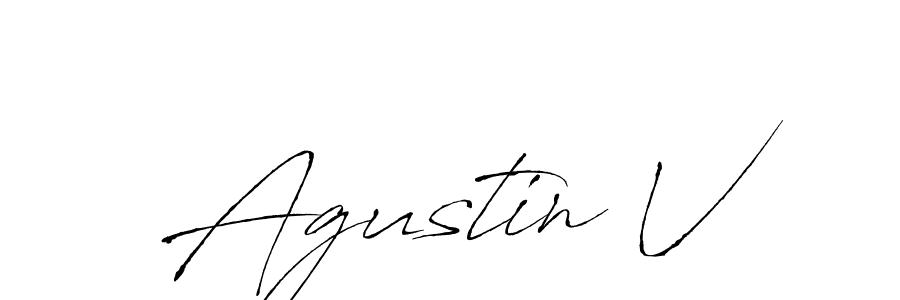 Also we have Agustin V name is the best signature style. Create professional handwritten signature collection using Antro_Vectra autograph style. Agustin V signature style 6 images and pictures png