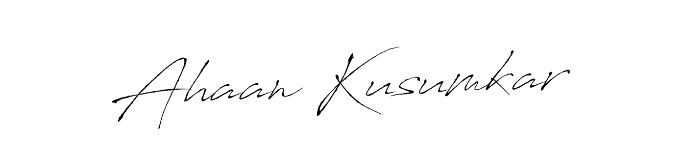 This is the best signature style for the Ahaan Kusumkar name. Also you like these signature font (Antro_Vectra). Mix name signature. Ahaan Kusumkar signature style 6 images and pictures png