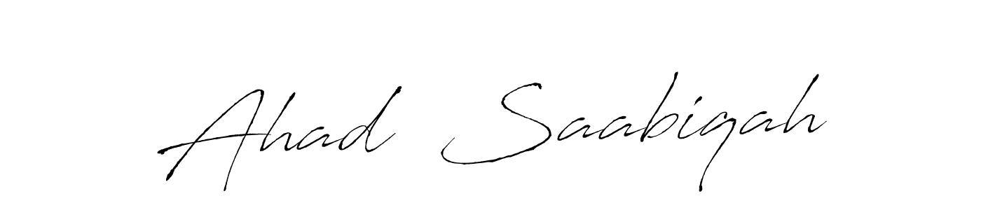 You can use this online signature creator to create a handwritten signature for the name Ahad  Saabiqah. This is the best online autograph maker. Ahad  Saabiqah signature style 6 images and pictures png