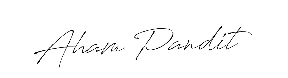 Antro_Vectra is a professional signature style that is perfect for those who want to add a touch of class to their signature. It is also a great choice for those who want to make their signature more unique. Get Aham Pandit name to fancy signature for free. Aham Pandit signature style 6 images and pictures png