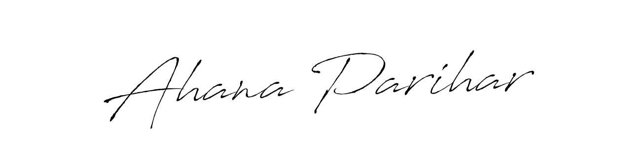 This is the best signature style for the Ahana Parihar name. Also you like these signature font (Antro_Vectra). Mix name signature. Ahana Parihar signature style 6 images and pictures png
