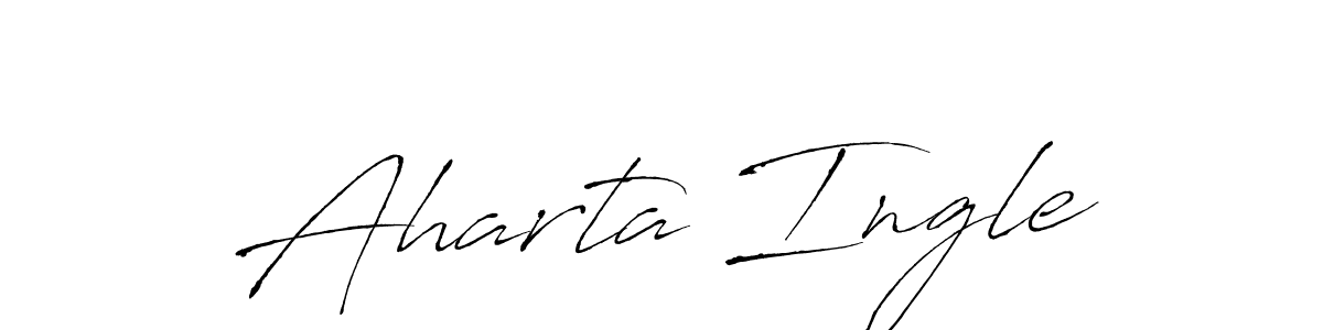 How to make Aharta Ingle name signature. Use Antro_Vectra style for creating short signs online. This is the latest handwritten sign. Aharta Ingle signature style 6 images and pictures png