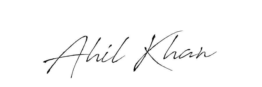 How to make Ahil Khan name signature. Use Antro_Vectra style for creating short signs online. This is the latest handwritten sign. Ahil Khan signature style 6 images and pictures png