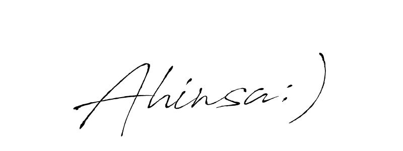 Also we have Ahinsa:) name is the best signature style. Create professional handwritten signature collection using Antro_Vectra autograph style. Ahinsa:) signature style 6 images and pictures png