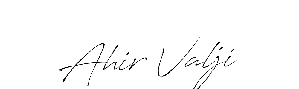 Design your own signature with our free online signature maker. With this signature software, you can create a handwritten (Antro_Vectra) signature for name Ahir Valji. Ahir Valji signature style 6 images and pictures png